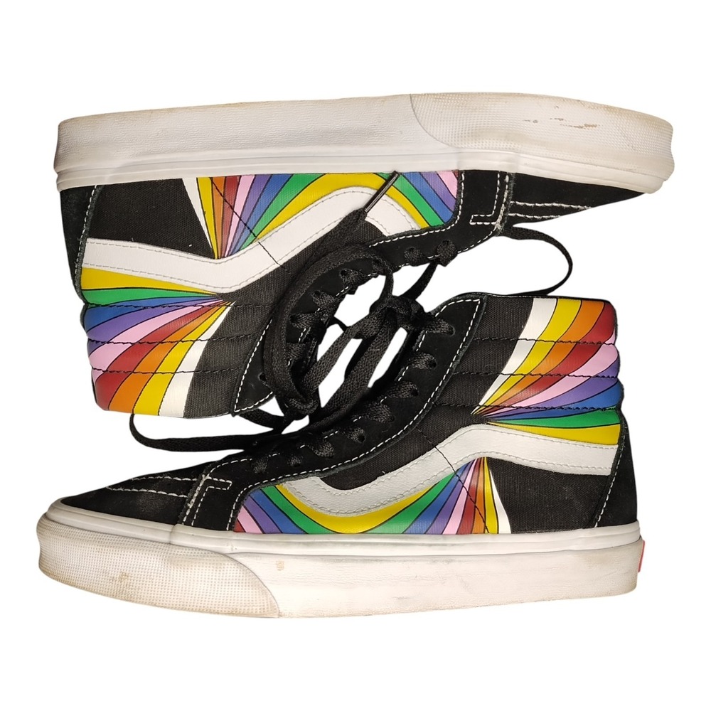 Vans Sk8-Hi Reissue Refract Skateboarding Shoes Women US 8 Multi Rainbow Lace Up
